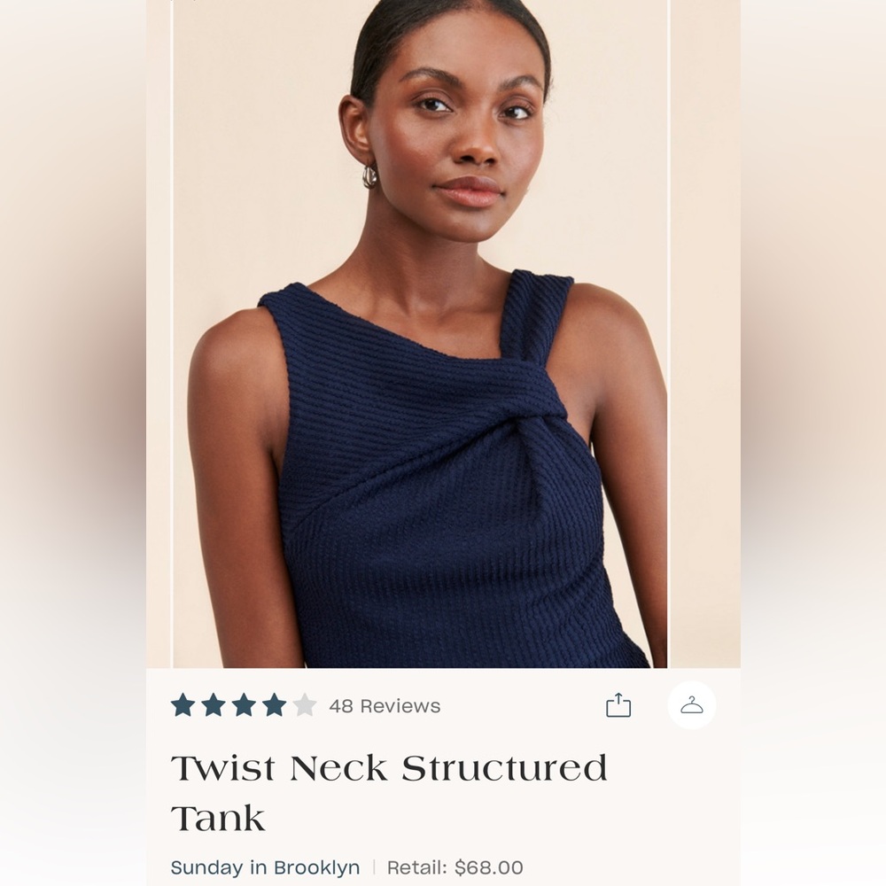 Sunday In Brooklyn Twist Neck Structured Tank